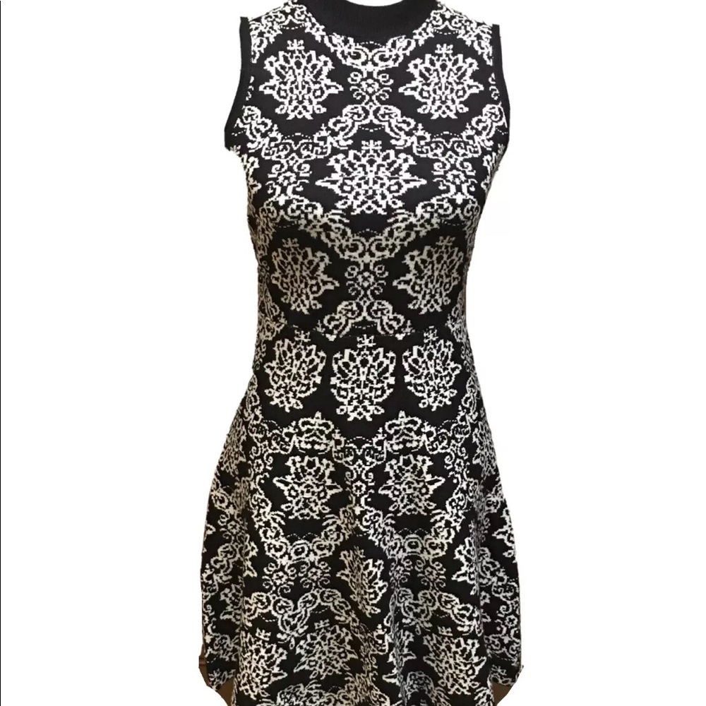 Xhilaration Sleeveless B & W Mock Neck Knit Dress